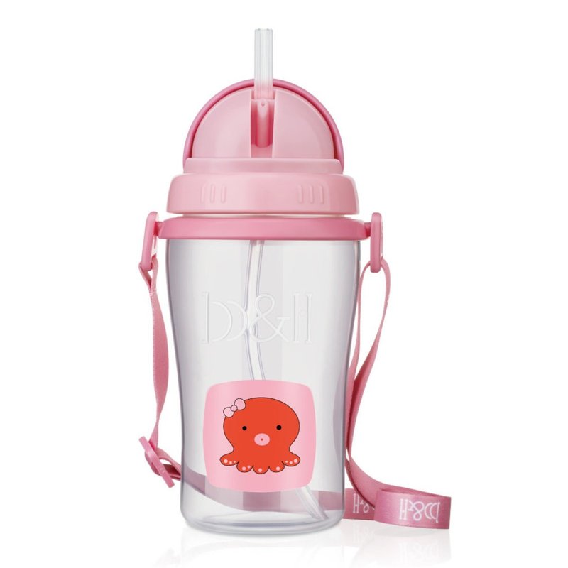 b&h 智多星便攜式兒童揹帶學習杯郊遊版 400ml - 八爪魚 - 寶寶/兒童餐具/餐盤 - 其他材質 粉紅色