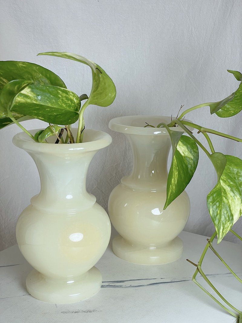 【玉玉印章】 特級天然阿富汗青玉成對花瓶 - 花瓶/花器 - 寶石 綠色