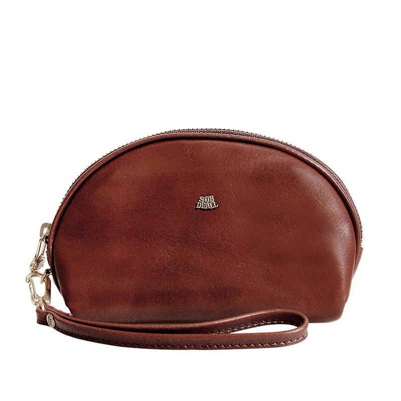 Shell clutch (large) - Wallets - Genuine Leather Brown