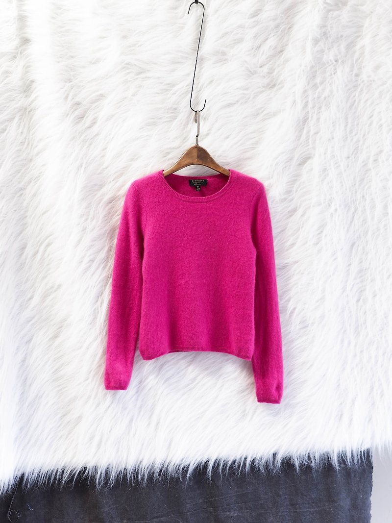 Niigata pink bright eyebrows elegant girl antique Kashmir cashmere vintage sweater cashmere - Women's Sweaters - Wool Pink