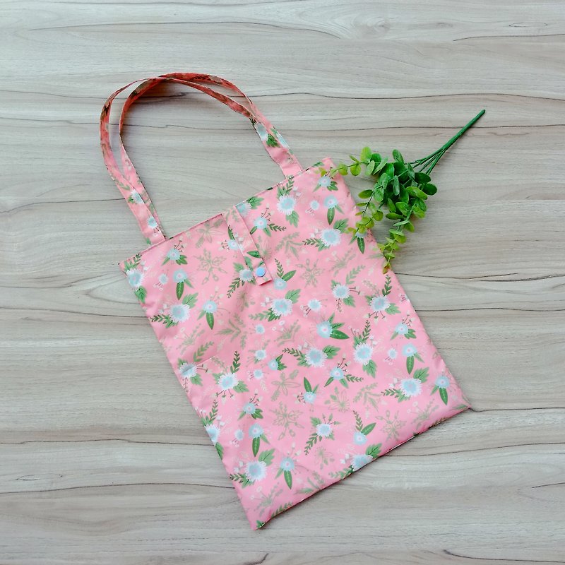 [waterproof shopping bag] fresh flower - กระเป๋าถือ - วัสดุกันนำ้ สึชมพู