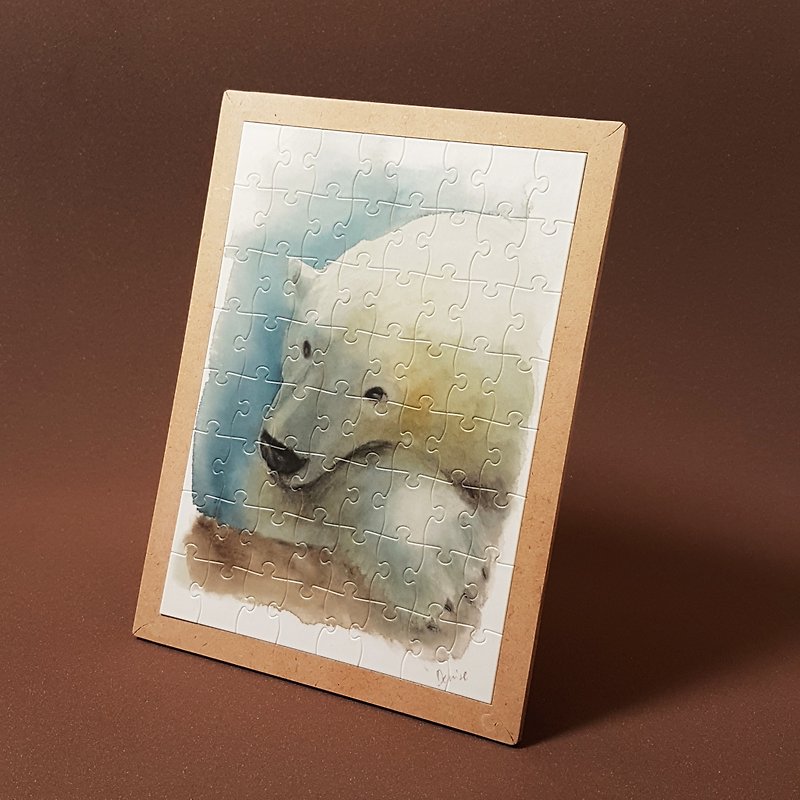 Jigsaw-Polar Bear Watercolor Illustration Series - โปสเตอร์ - กระดาษ ขาว