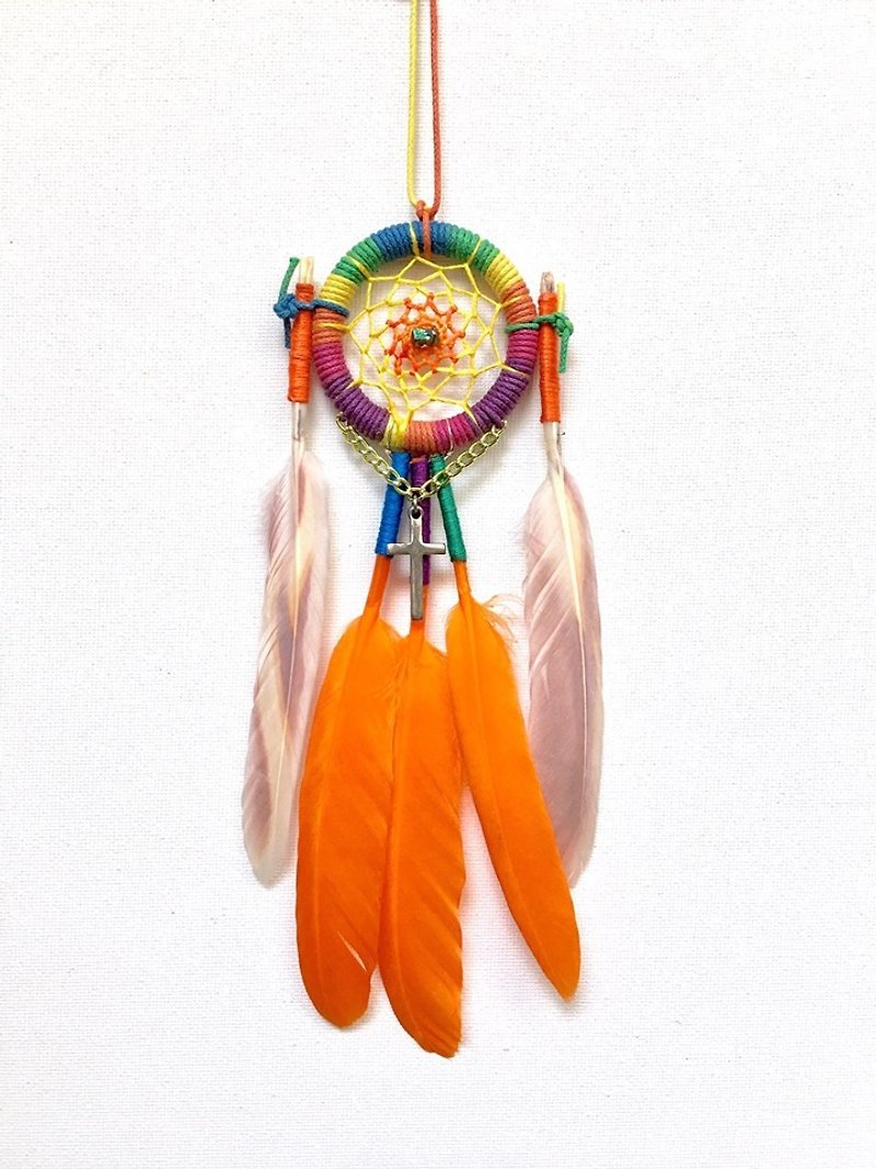【Seven Flames-Rebirth Flame 1】Dream Catcher Pendant - Items for Display - Other Materials Orange