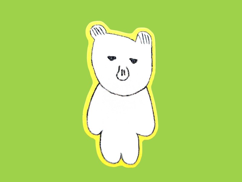 クマのキラキラステッカー - 貼紙 - 其他材質 黃色