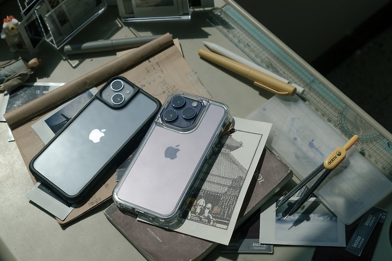 LINKASEAIR iPhone14 Pro 6.1吋 防摔抗菌掛繩玻璃殼 耀岩黑 - 手機殼/手機套 - 玻璃 黑色