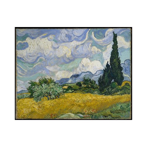 LIGHTO 光印樣 【藝術微噴】梵谷 van Gogh | Wheat Field with Cypresses