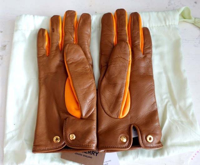 Burberry gloves on sale mens orange