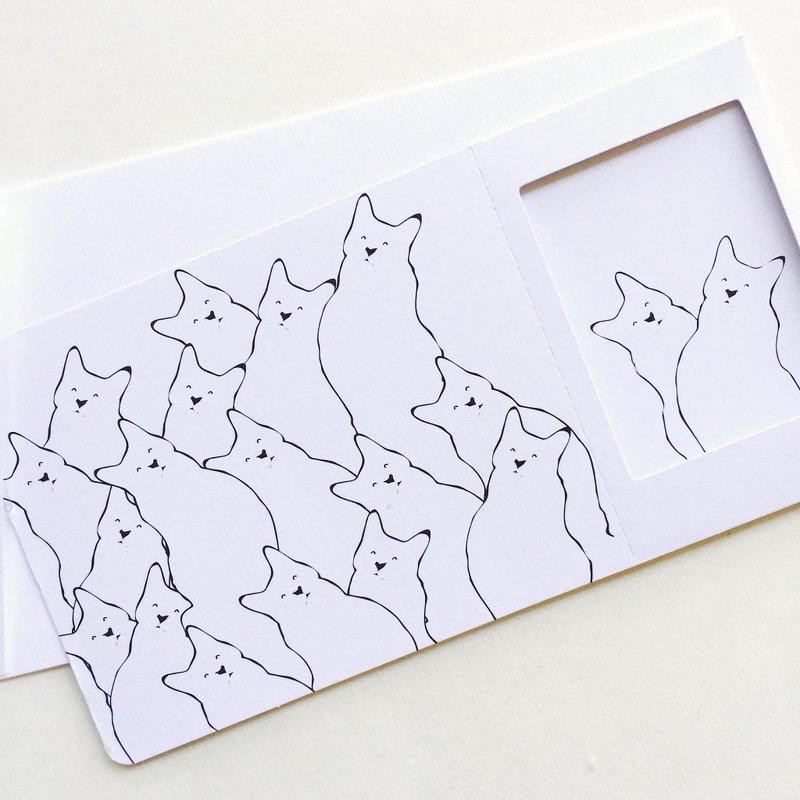 Pin Cards - Coloring / 咪咪 - 彩繪 相框卡『 2張以上免運喔！（含）』 - 卡片/明信片 - 紙 白色