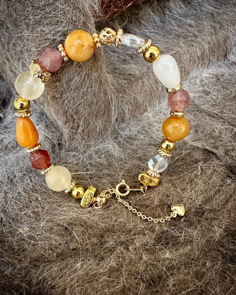 C&W natural raw mineral beeswax citrine bracelet - Shop v33681s