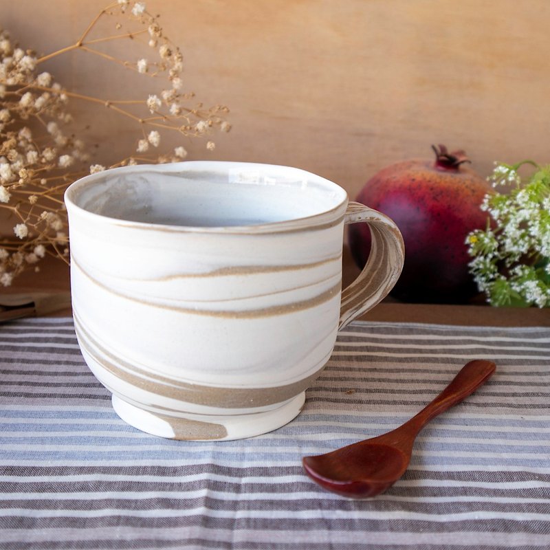 原礦土絞胎杯 - 咖啡杯 - 陶 多色