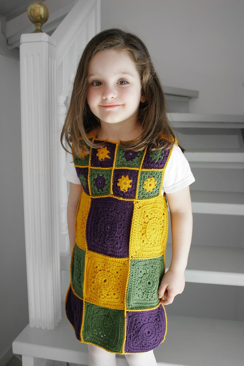 Flower girl dress, vintage dress, princess dress, vintage dress - Kids' Dresses - Wool Multicolor