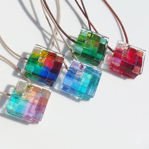 Happy Glass Caprice 【Rainbow】【種類選べます】【Special】幸せガラス(しあわせ)ネックレス【受注制作】
