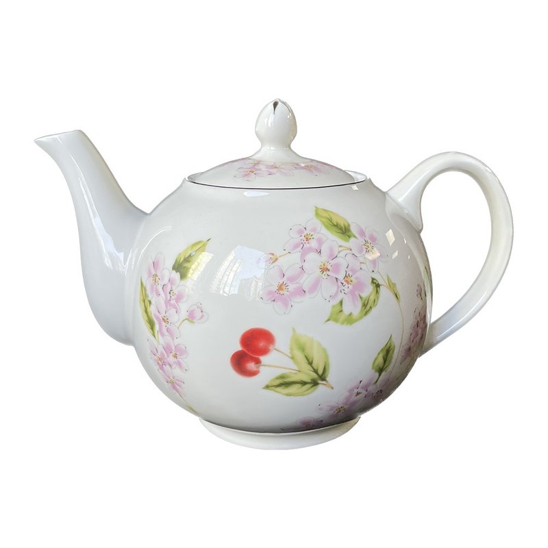 英國Aynsley 櫻花盛開系列 骨瓷茶壺1100ml - 茶壺/茶杯/茶具 - 瓷 粉紅色