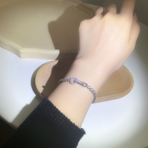 エッセンス シルバー(P)スクエア チャンネル テニスブレスレット 925スターリングシルバー インフィニティシンボル テニス