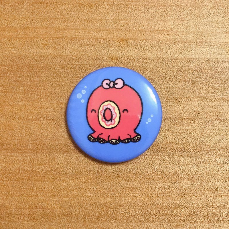 Strawberry Donut Octopus--Colorful Badge - Badges & Pins - Plastic Blue