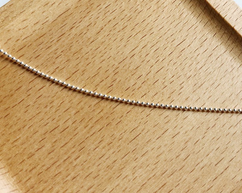Sterling Silver Necklace-16 ~ 18" Beads / novtzu~ - Necklaces - Sterling Silver Silver