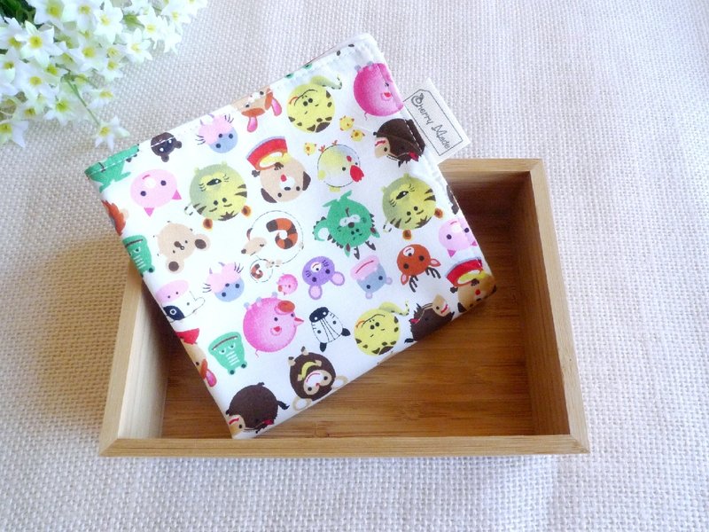 Happy Animals - Cotton Handkerchief - Bibs - Paper White
