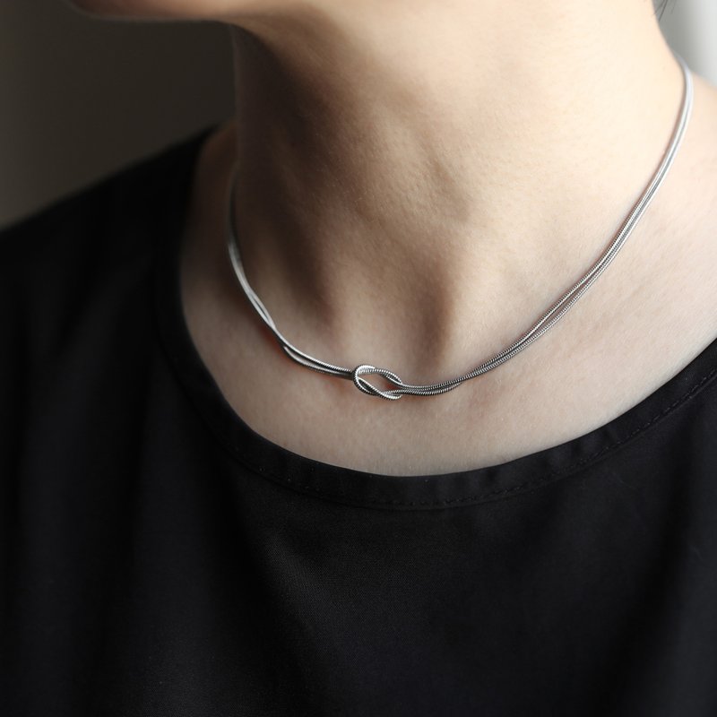 moorigin Knot 項鍊 | 醫療鋼・抗過敏・可洗澡・不掉色 - 項鍊 - 不鏽鋼 