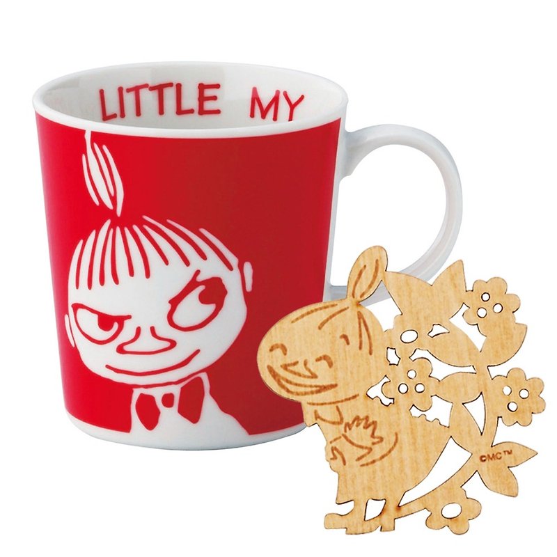 MOOMIN 噜噜米-expression series mug + woodcarving coaster (small dots) - Mugs - Pottery 