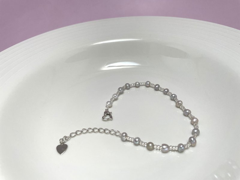 Minibus Natural Freshwater Pearl Silver Baroque Bracelet - Bracelets - Pearl Silver