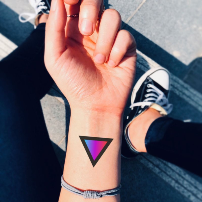 Gay Triangle Temporary Tattoo Sticker (Set of 2) - OhMyTat - Temporary Tattoos - Paper Multicolor