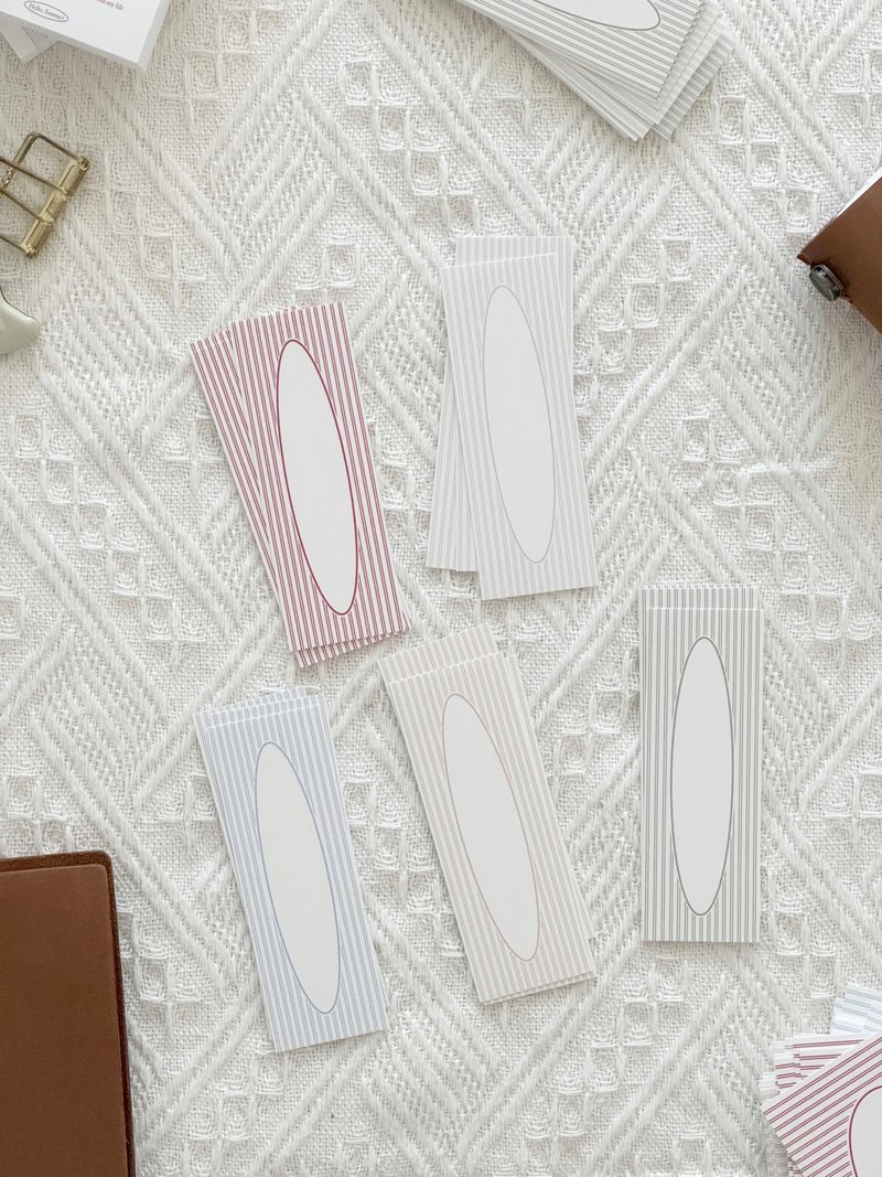 Emotional long striped round tags - 卡片/明信片 - 紙 