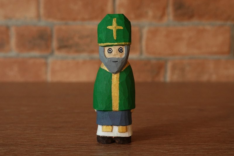 St. Patrick - 公仔/玩偶 - 木頭 綠色