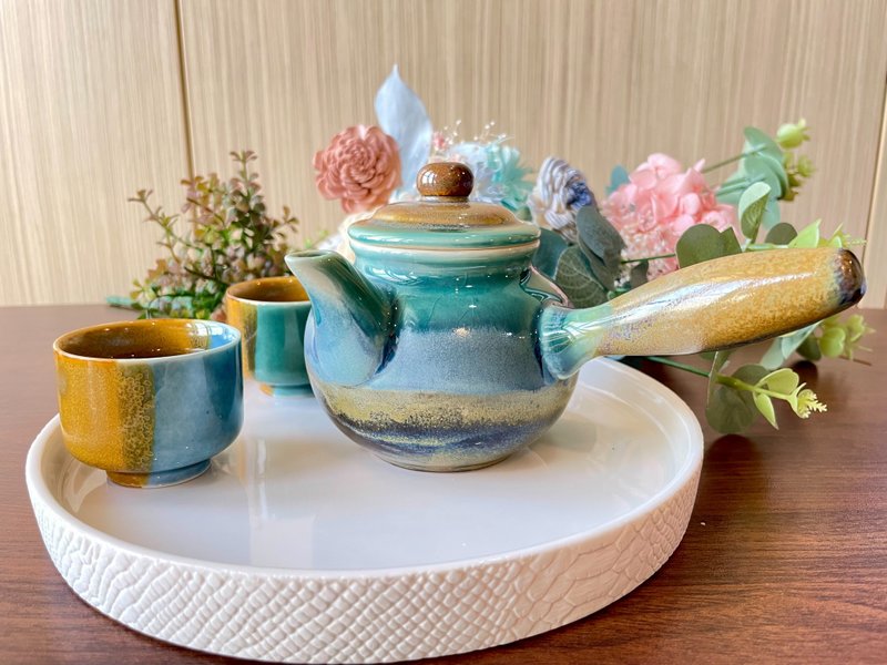 茶壺杯盤組(加送骨瓷盤)・三毛撒哈拉系列/送禮包裝 - 茶壺/茶杯/茶具 - 瓷 