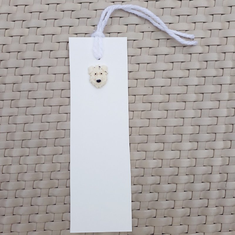 A bookmark with dog theme, white color and can write greeting - Bookmarks - Paper White