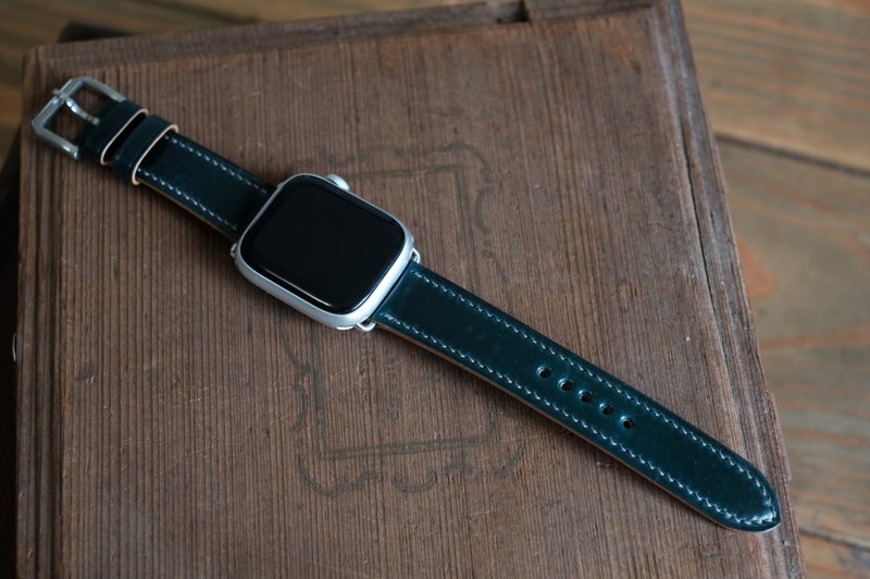 【寓吉】apple watch 錶帶訂製 Horween 馬臀 墨綠 20-18 mm現貨 - 錶帶 - 真皮 