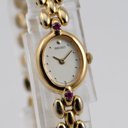 SEIKO 1E20-6140 女性用腕時計クォーツゴールドブレスレットカラー