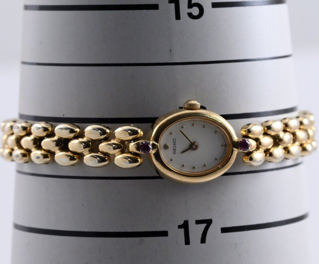 SEIKO 1E20-6140 女性用腕時計 クォーツ ゴールドブレスレット カラー