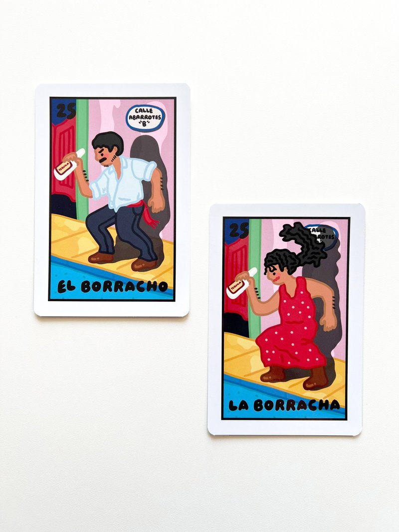 Borracho/Borracha 明信片 - 卡片/明信片 - 紙 多色