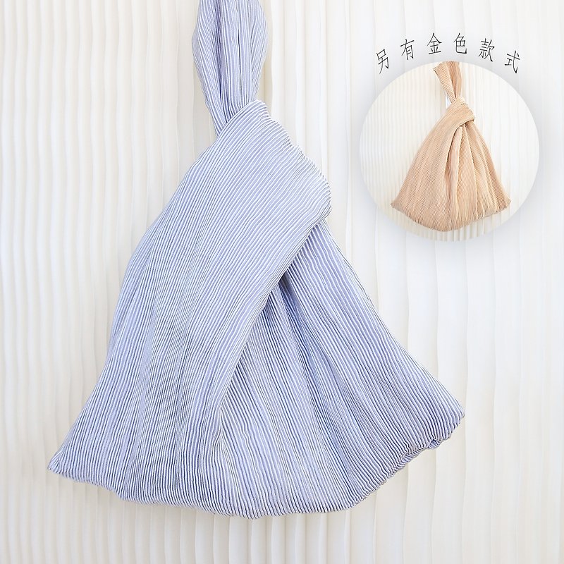 Bao pig sister handmade // dumpling bag (silver organ cloth) - Handbags & Totes - Waterproof Material Silver