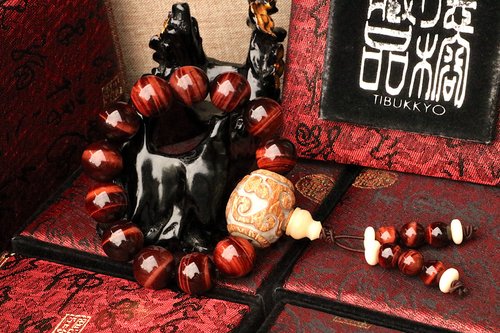 TIBUKKYO德榕藏品 原礦無染色紅虎眼石手珠 14mm圓珠 臺北客製化佛珠設計 手鍊 串珠