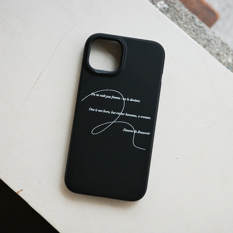 Simone de Beauvoir/ブラック/Rhino Shield 落下防止 iPhone ケース - スマホケース - プラスチック ブラック