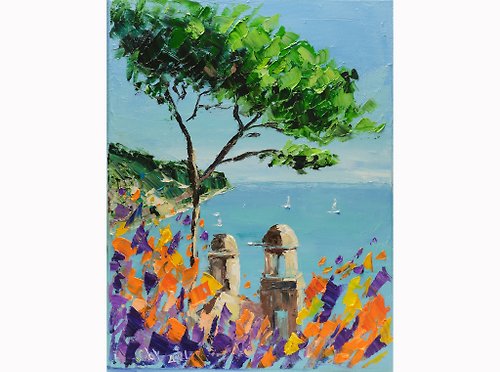 Nataly Mak Positano Painting Amalfi Coast Original Art Villa Rufolo Ravello Painting Italy