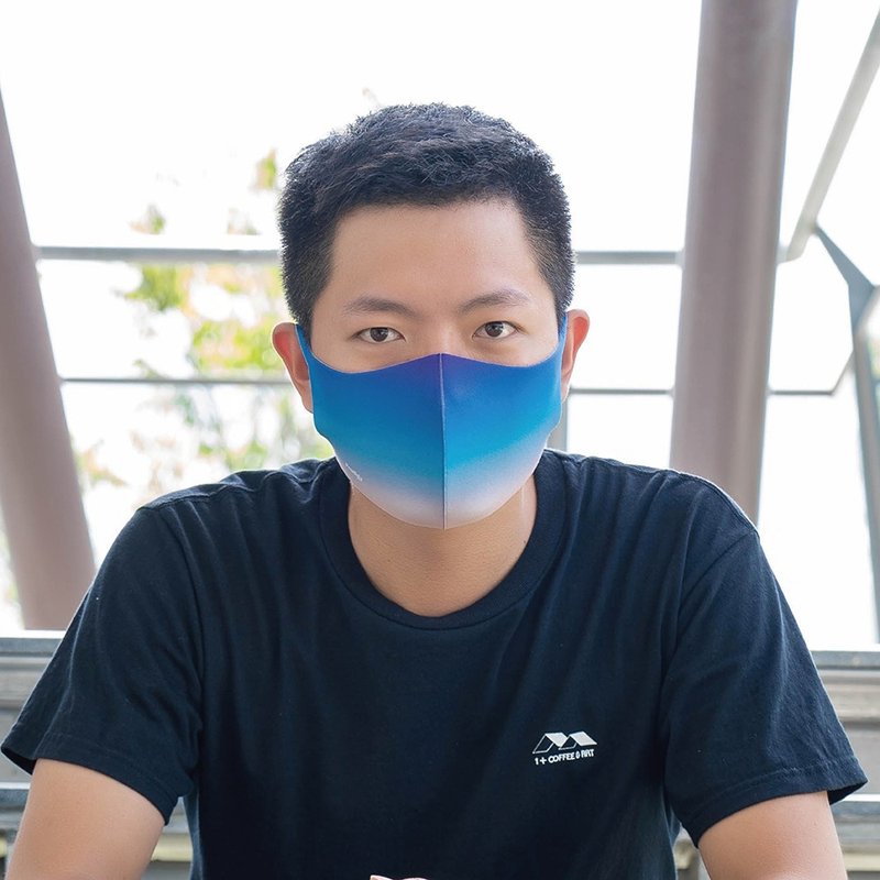 日落海灘─3D立體透氣抗菌口罩 - 口罩/口罩收納套 - 其他材質 藍色