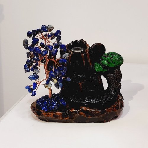 Stonebabyy 晶石水晶樹倒流香座 - 紫晶 黃晶 海藍寶 青金石