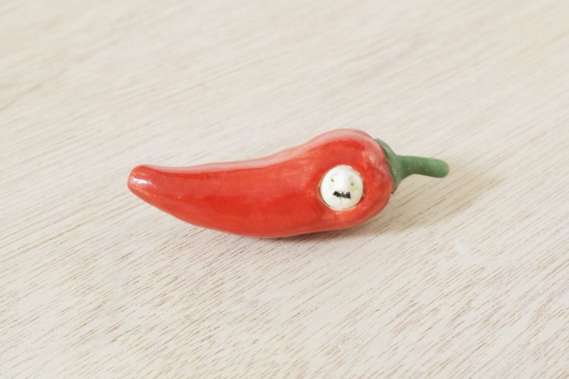 LUNA Series | Pottery Figure Doll Red Chili Pepper - Items for Display - Pottery Red