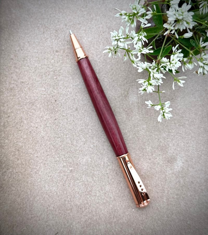 Purple heart wood ballpoint pen - ไส้ปากกาโรลเลอร์บอล - ไม้ 