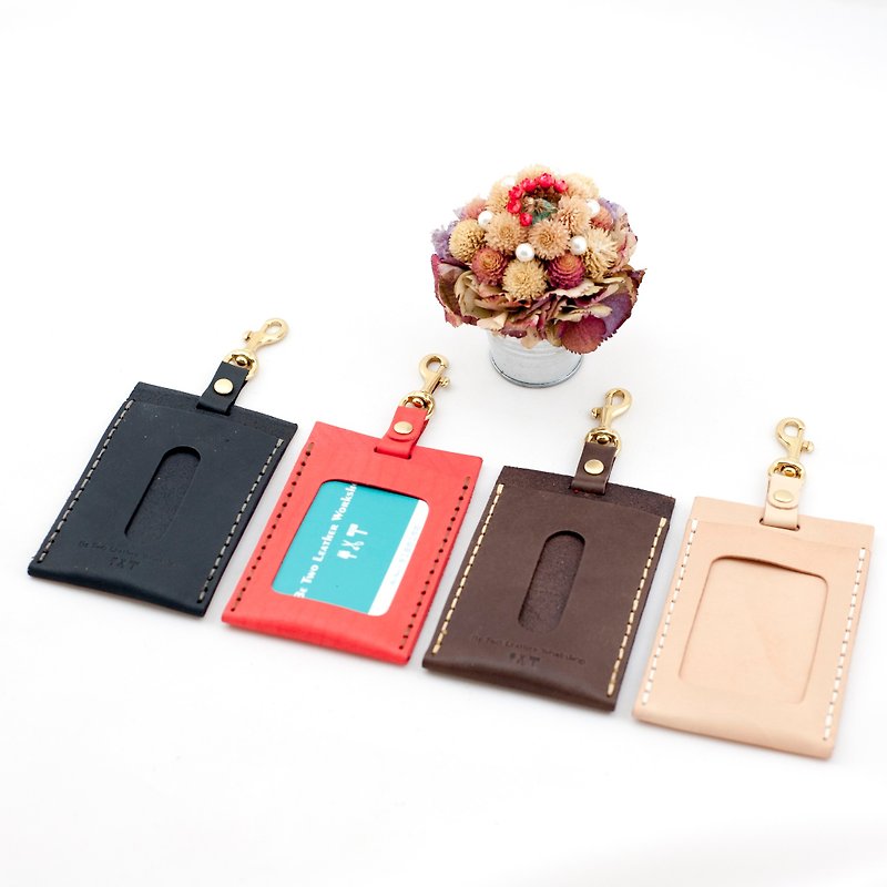 Be Two ∣ Identification card set of vegetable tanned leather leisure card holster card book business card leather hand sewing - Luggage Tags - Genuine Leather Red