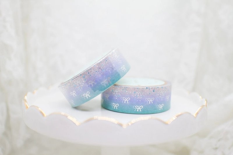 Hot stamping paper tape-Mermaid Bling Bling hot stamping bow - Washi Tape - Paper Multicolor