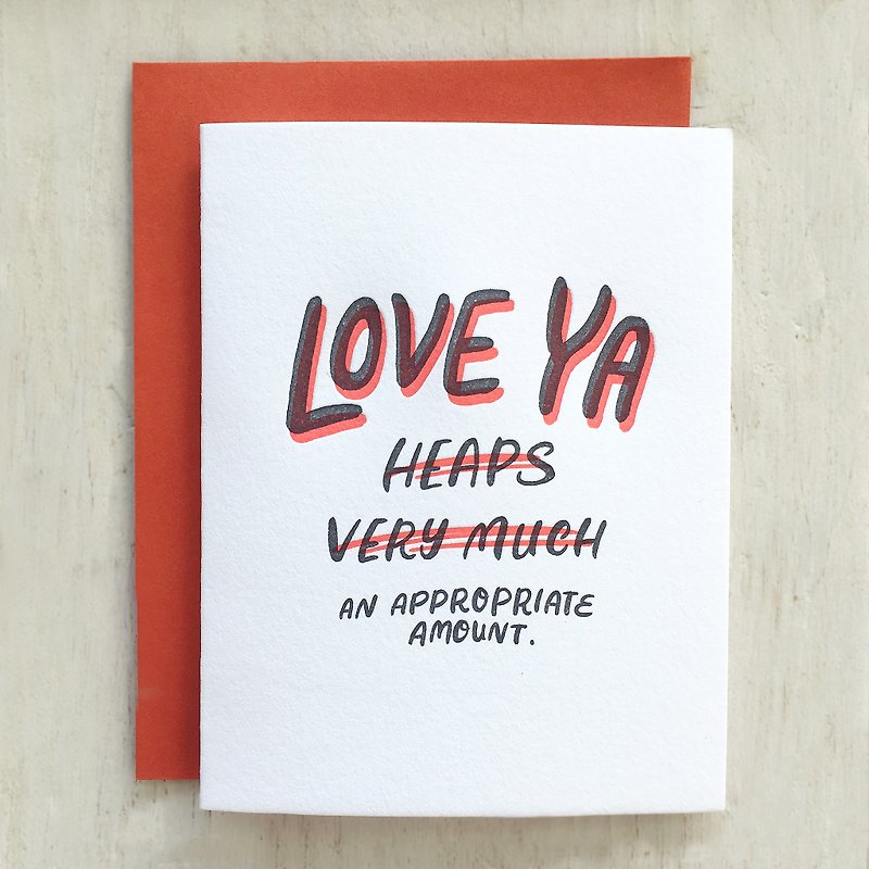 Love Ya an Appropriate Amount - การ์ด/โปสการ์ด - กระดาษ 