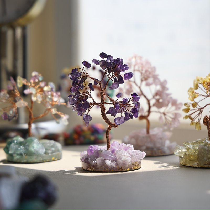 天然碎石原石發財樹擺飾 - 擺飾/家飾品 - 水晶 