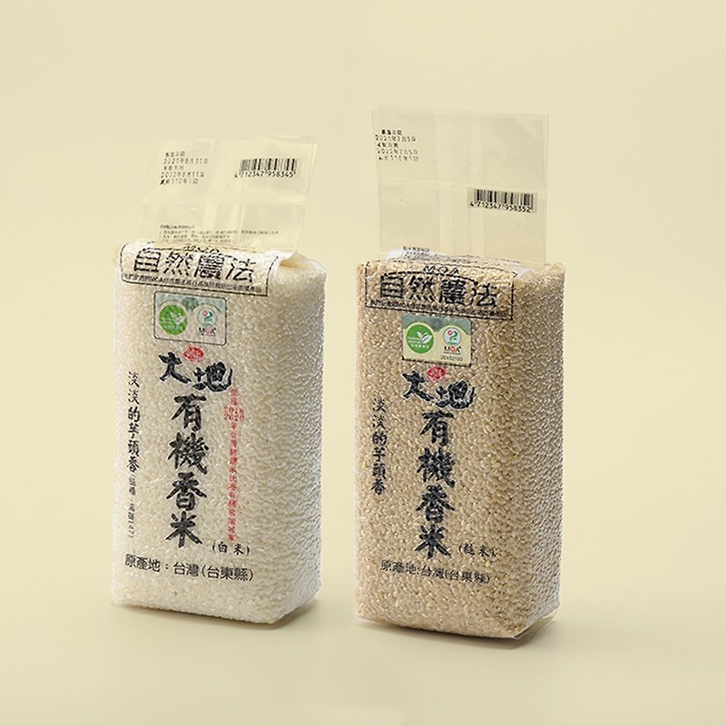 新鮮食材 米/五穀雜糧 白色 - 【共好糧倉】 池上米 大地有機米香米組合