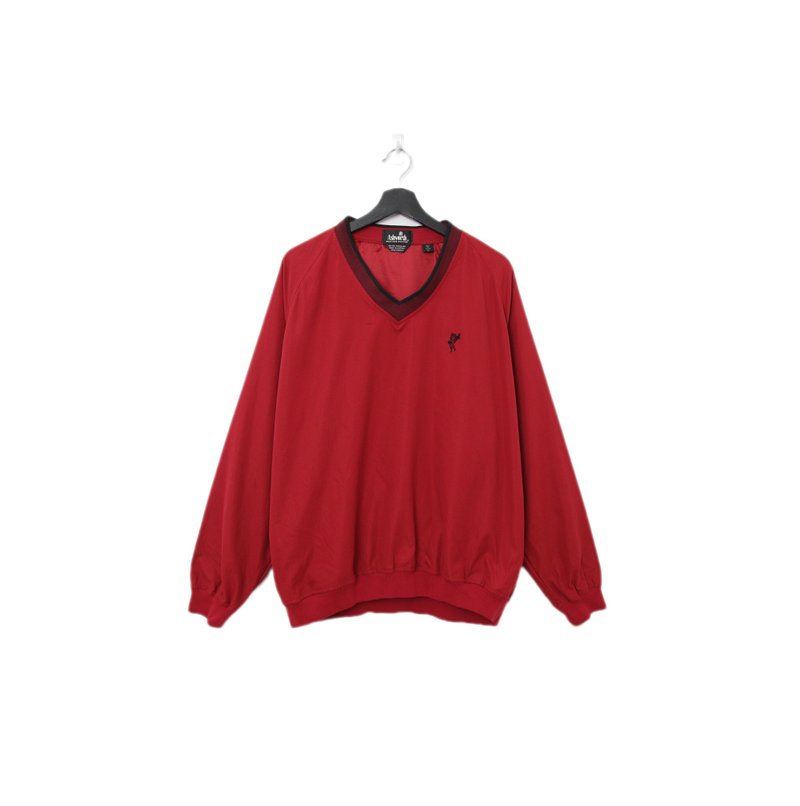 Back to Green - Windproof Pullover Hoodie V-neck Red f-18 // Vintage - อื่นๆ - เส้นใยสังเคราะห์ 