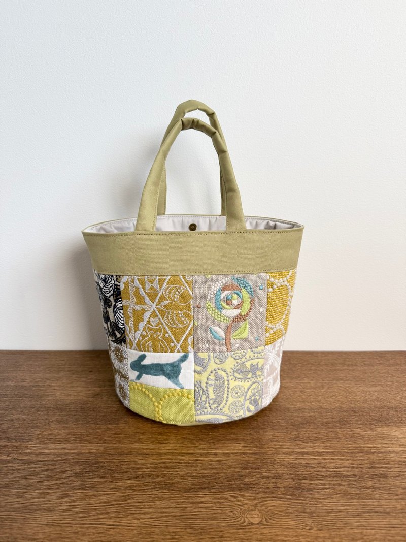 バケツトートバッグ　ミナペルホネン パッチワーク - 手提包/手提袋 - 棉．麻 多色