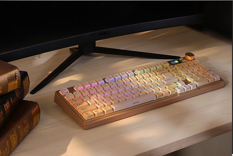irocks K85R mechanical keyboard-hot-swappable-RGB backlight-mocha Brown phonetic version - Computer Accessories - Other Materials 