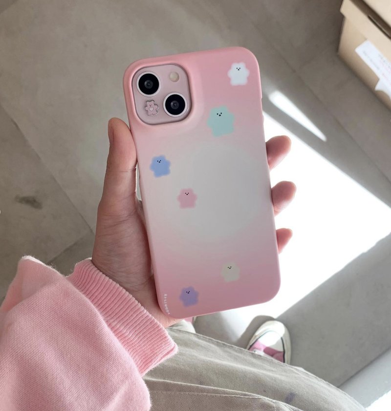 韓國文創 Chanibear Phone case - card option, blush pink 卡位 订制手机壳很结实。 - 手機殼/手機套 - 塑膠 粉紅色